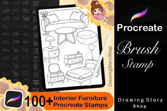 Download 100+ Procreate Interior Furniture Stamp - Furniture Collection
