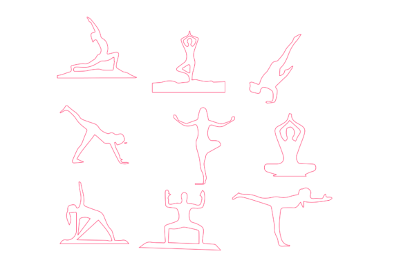 Download Yoga Silhouette Outline.svg - Silhouette Collection