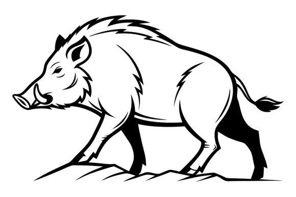 Download Pig Silhouette Outline Black Vector Art - Silhouette Collection