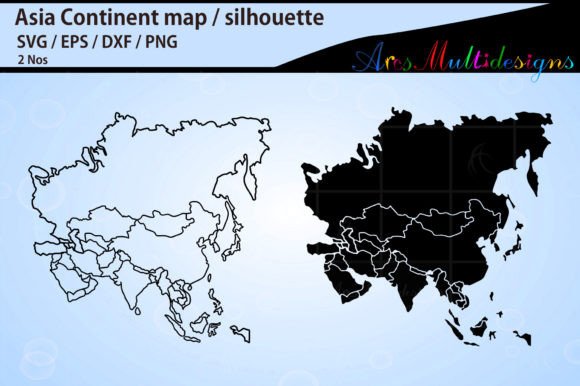 Download Asia Continent Map Silhouette Outline - Silhouette Collection