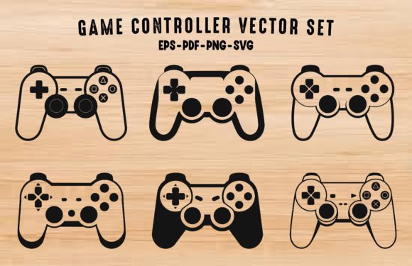 Download Game Controller Silhouette Outline Set - Silhouette Collection